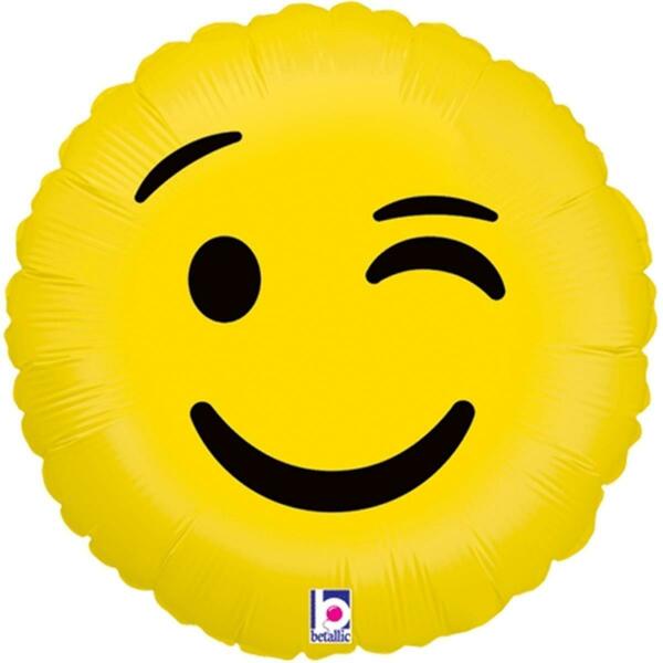 Loftus International 18 in. Emoji Wink Balloon, 5PK B3-6266